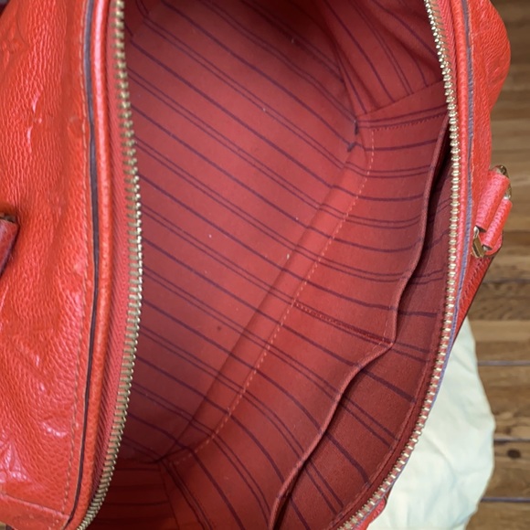 LAST CHANCE!! Louis Vuitton Speedy 25 Empreinte Bag EUC Red-Orange - Picture 13 of 16